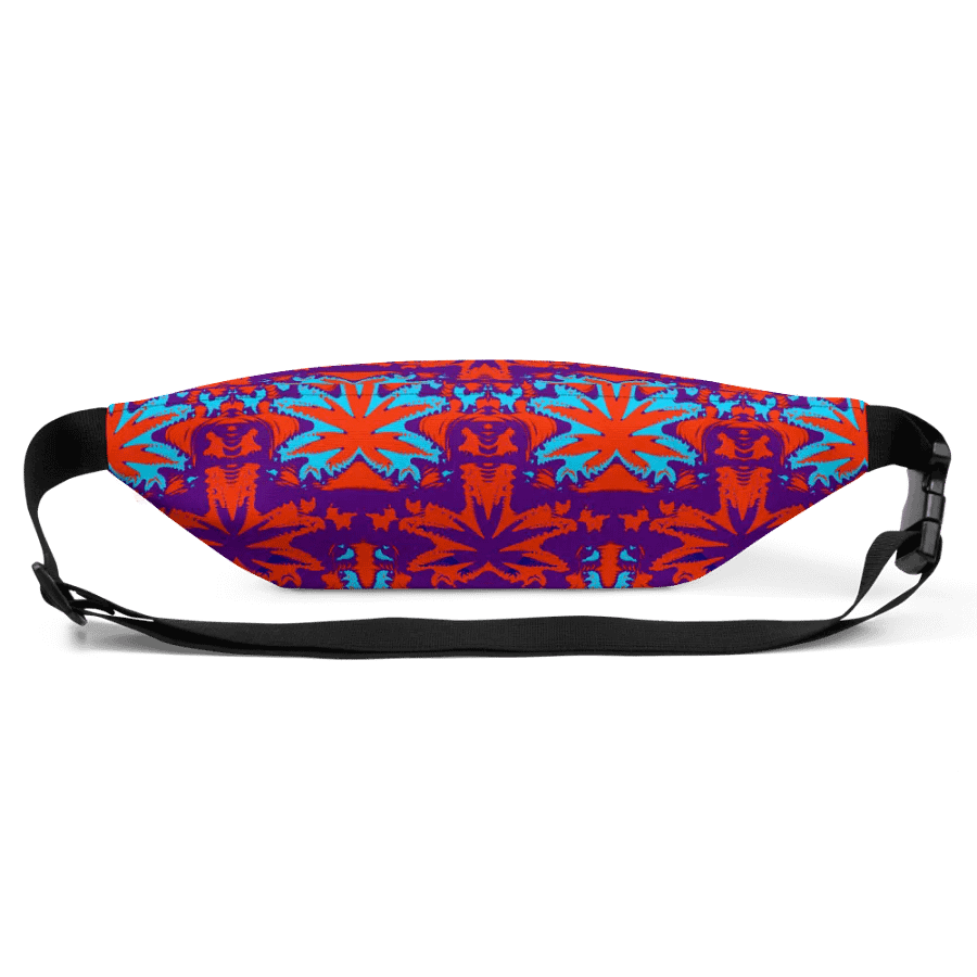 Pot Leaf Fanny Pack, Cannabis Art 420 Fashion, Orange Purple Blue Stoner Bag product image (3)