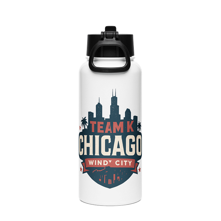 Team K Chicago Stainless Steel Water Bottle with a Straw Lid product image (2)