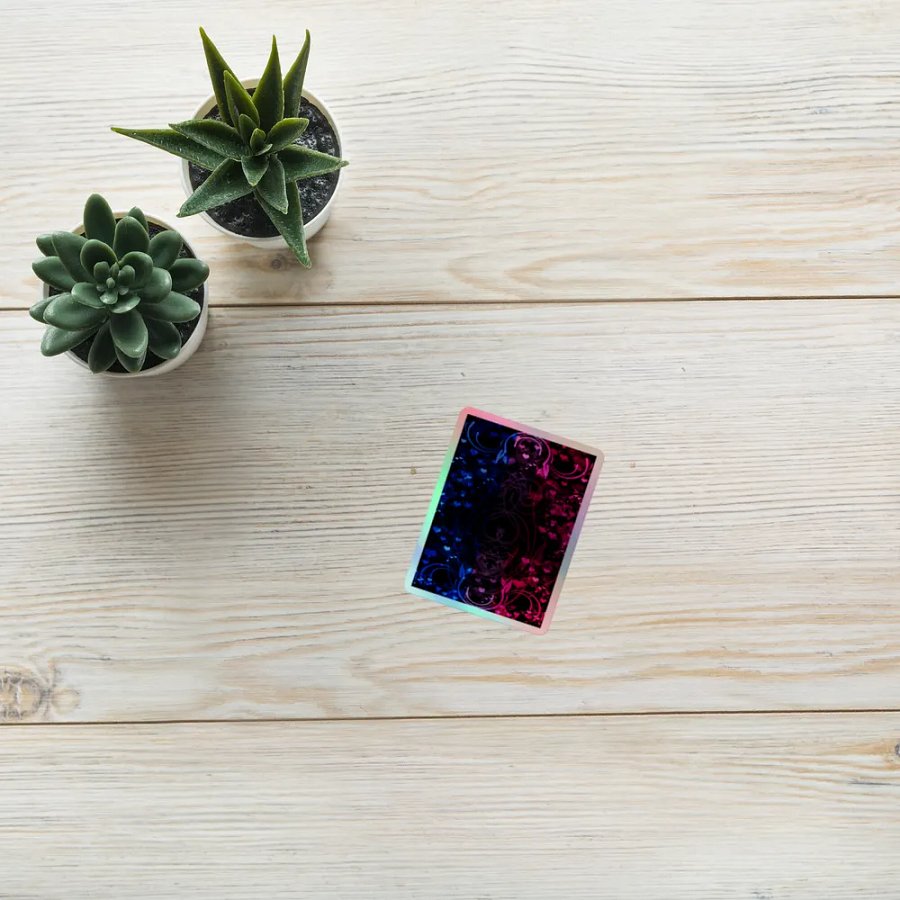 Bisexual Pride Flag Sticker (Flourish Variation) product image (8)