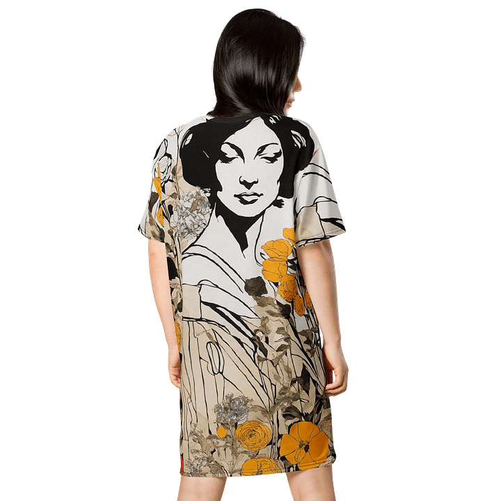 Serene Floral Harmony T-Shirt Dress product image (2)