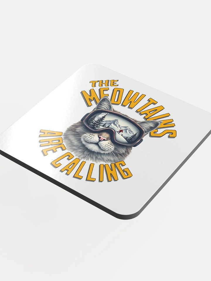 The Meowtain Are Calling Cat Skiing Goggles Coaster Set product image (1)