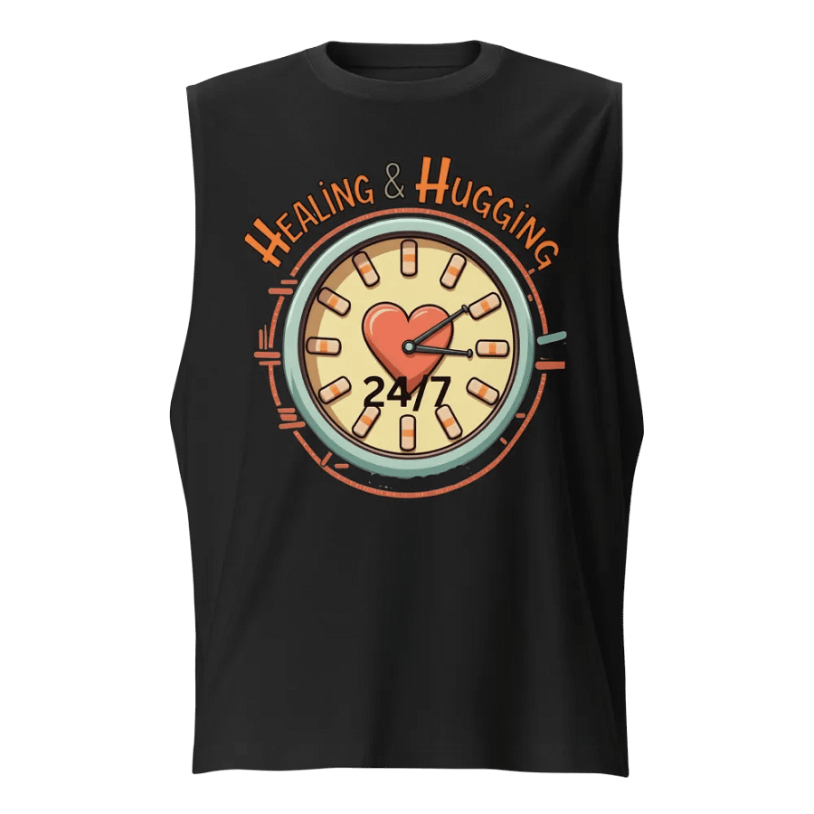 24/7 Healing & Hugging Heart Clock Muscle Tank product image (1)