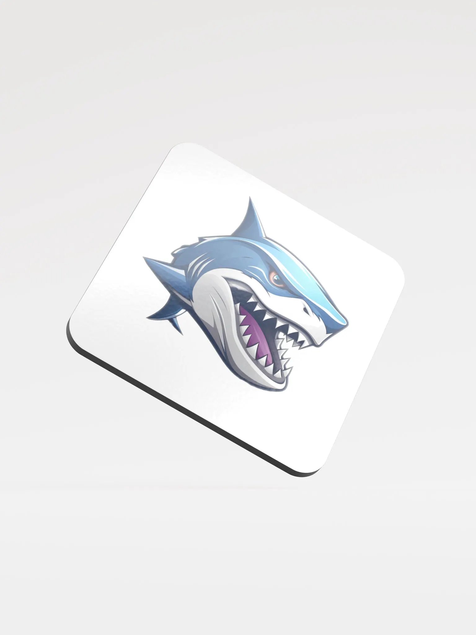 Fierce Shark Glossed Cork Coaster product image (1)