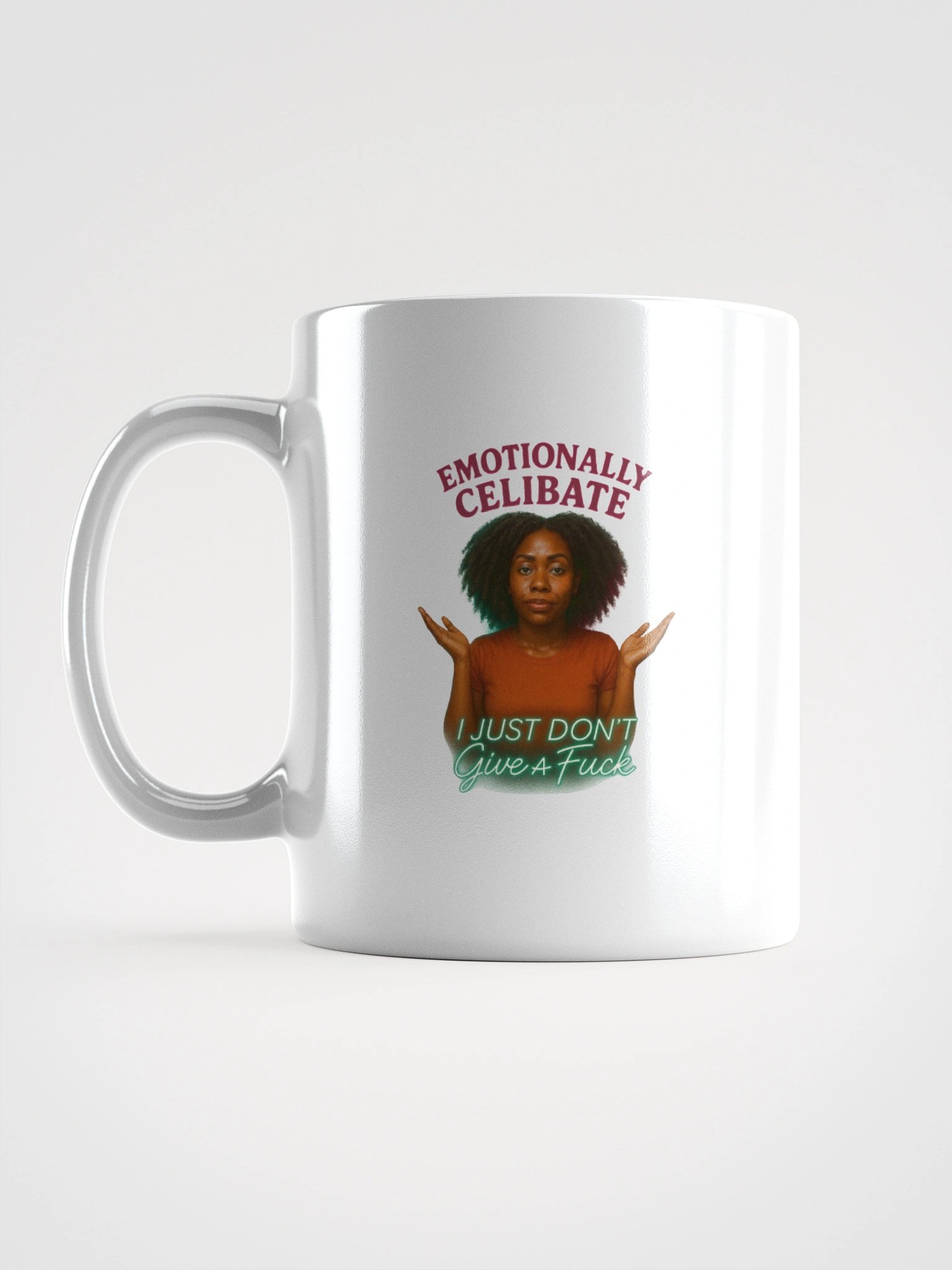 Emotional Guardrail Shrug White Glossy Mug product image (2)