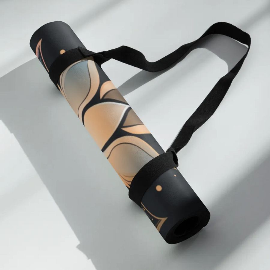 Black Premium Yoga Mat Featuring Lotus Motif product image (3)