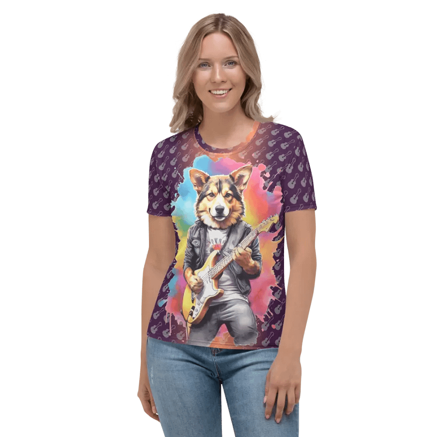 Cool Dog Play Guitar All Over Print T-shirt product image (2)