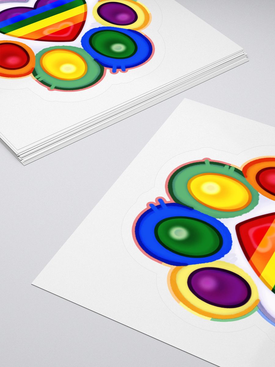 Rainbow Pride Paw Print Kiss Cut Stickers product image (4)