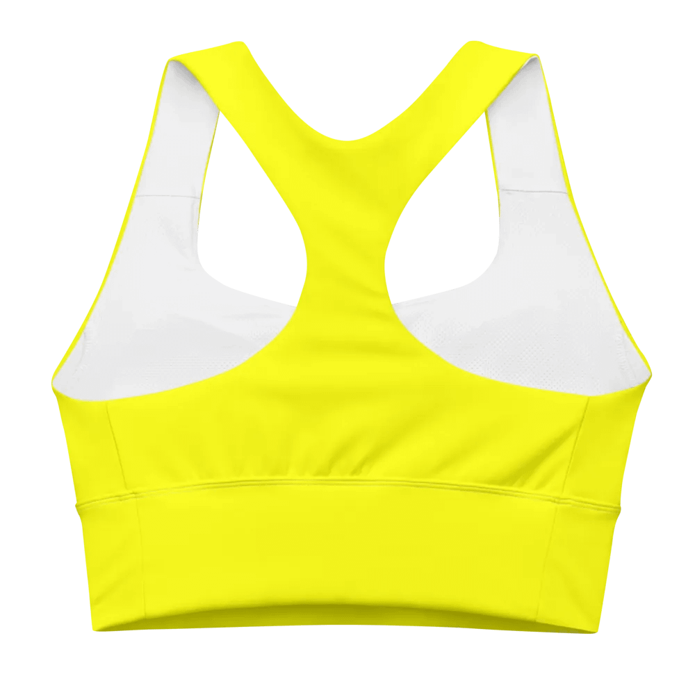 Plain Color Yellow Longline Sports Bra product image (6)