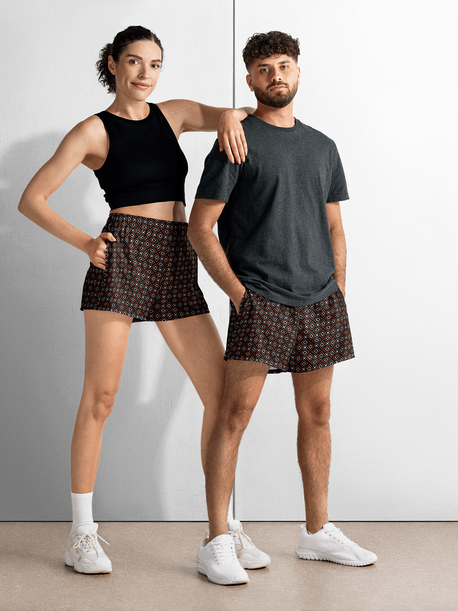 Diamond Dunes Geometric All Over Print Unisex Athletic Short Shorts product image (2)