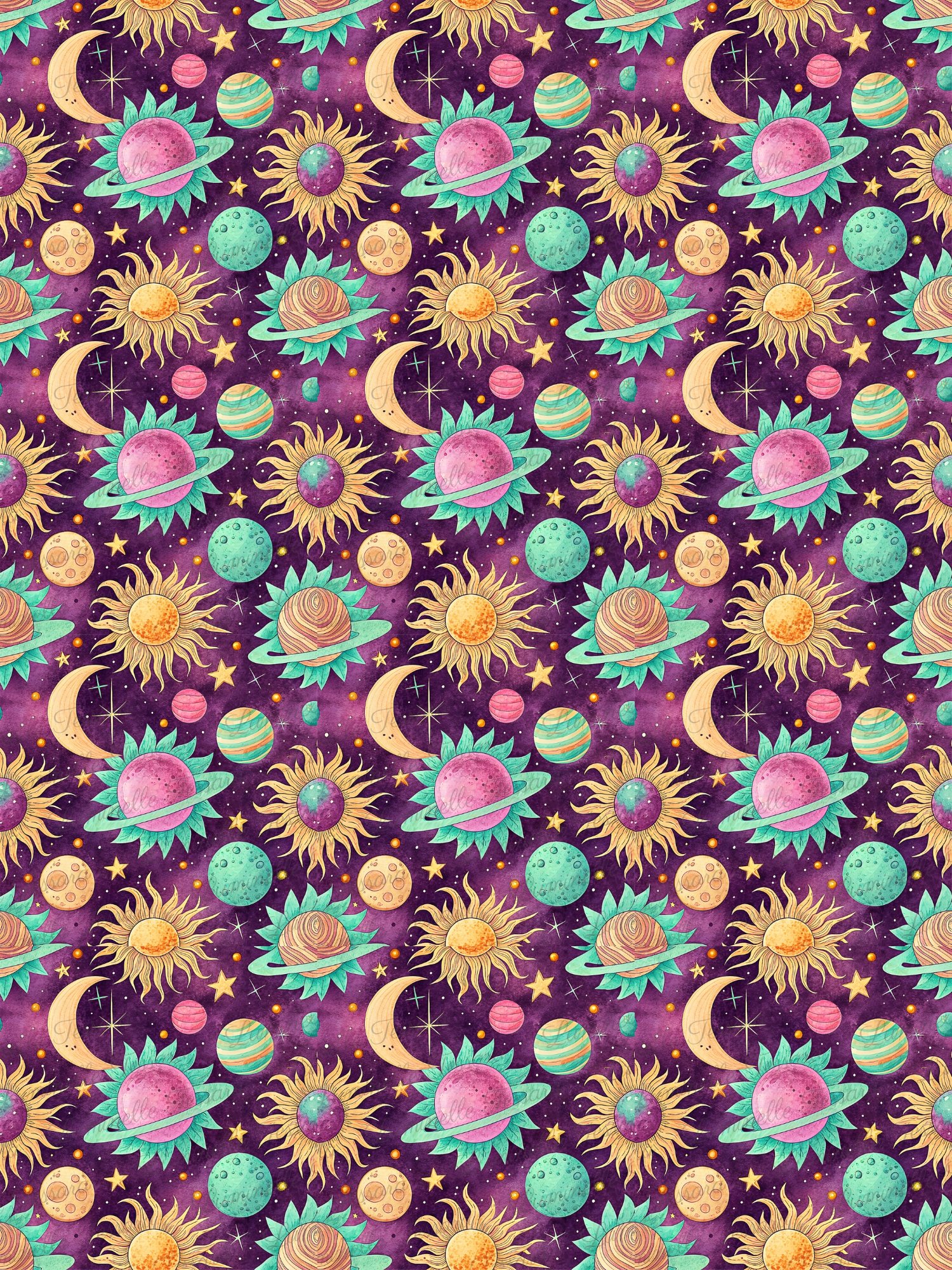 Celestial Dreams - Sun, Moon, and Stars Digital Paper Bundle product image (5)