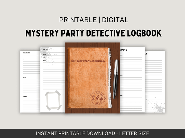 Digital Mystery Party Detective Logbook product image (1)