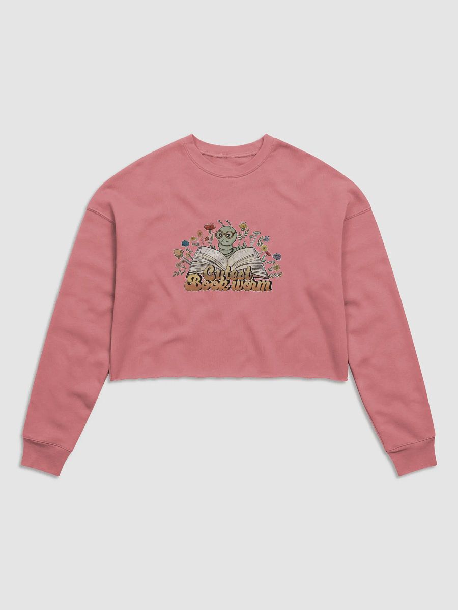 Cutest Bookworm Cropped sweatshirt – Whimsical Book Lover Gift - Large Print product image (2)