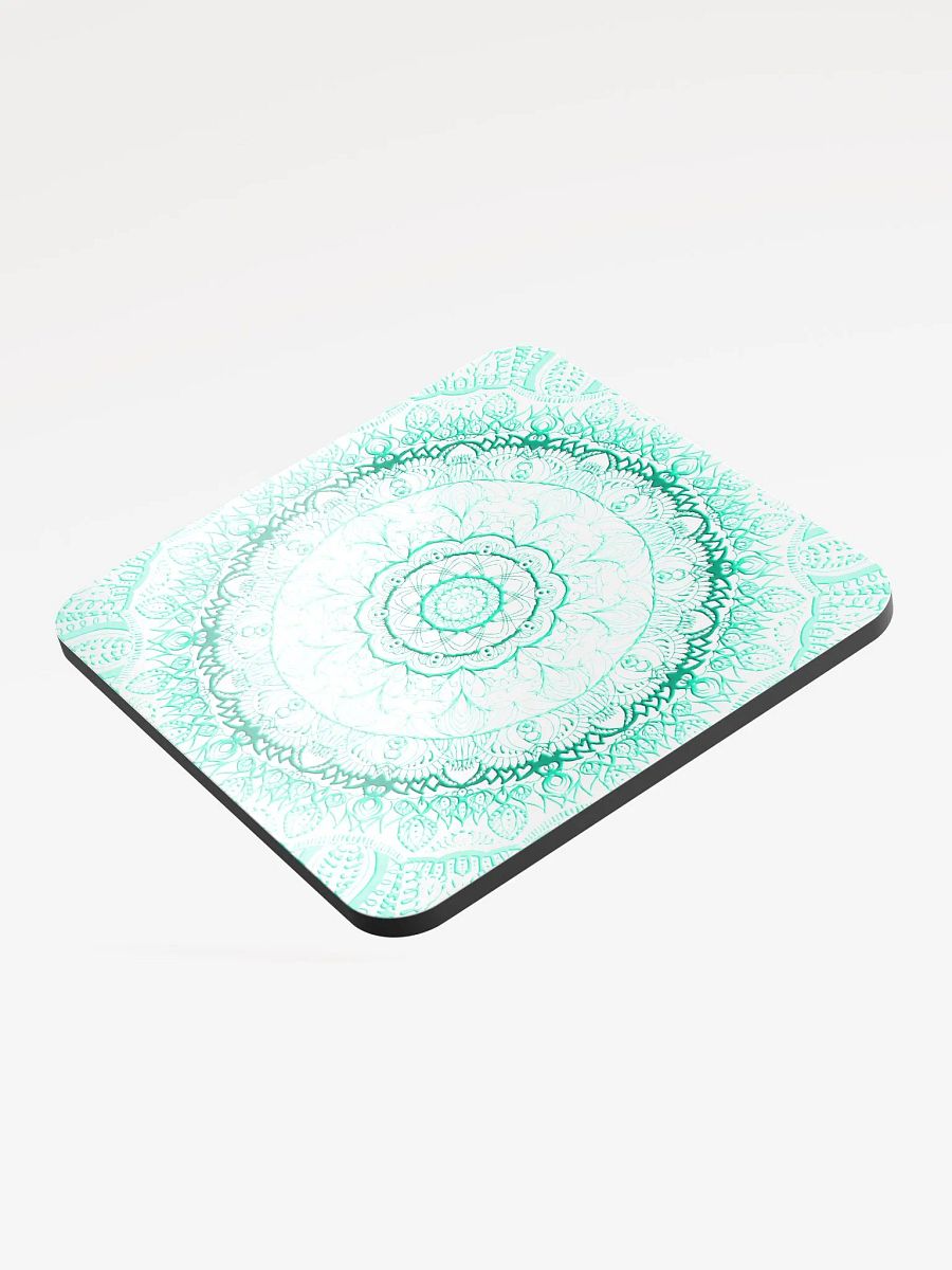 Turquoise Mandala Glossed Cork Coaster product image (3)