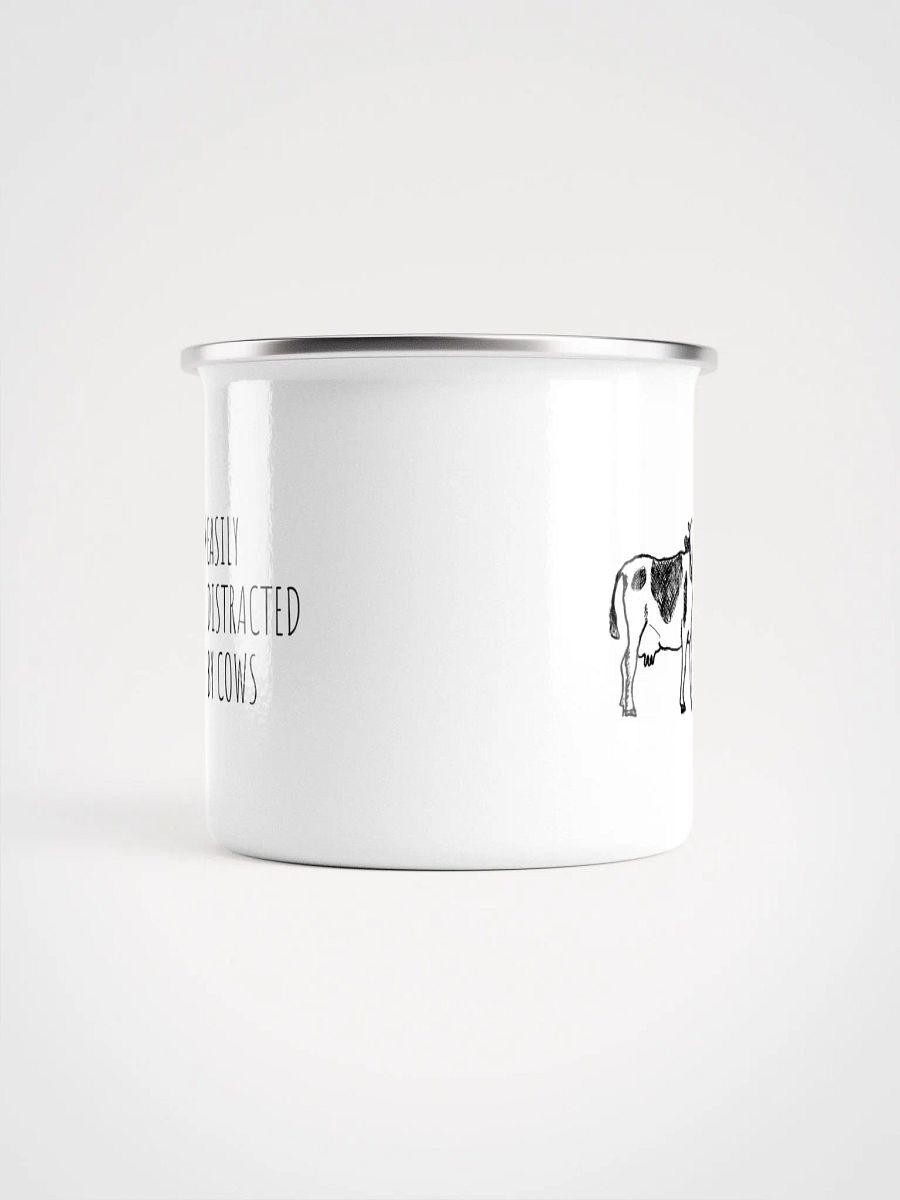 "Easily distracted by cows" enamel Mug product image (4)