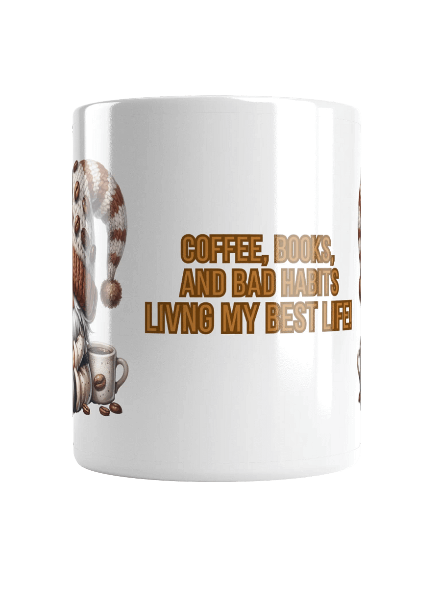 Coffee books bad habits Gnome life Ceramic Mug product image (5)