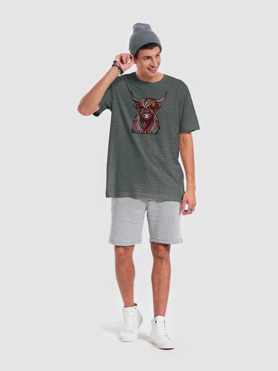 Highland Cow T-Shirt, Abstract Scottish Highland Coo Art, Colourful Farm Animal Tee, Unique Cow Lover Gift product image (4)
