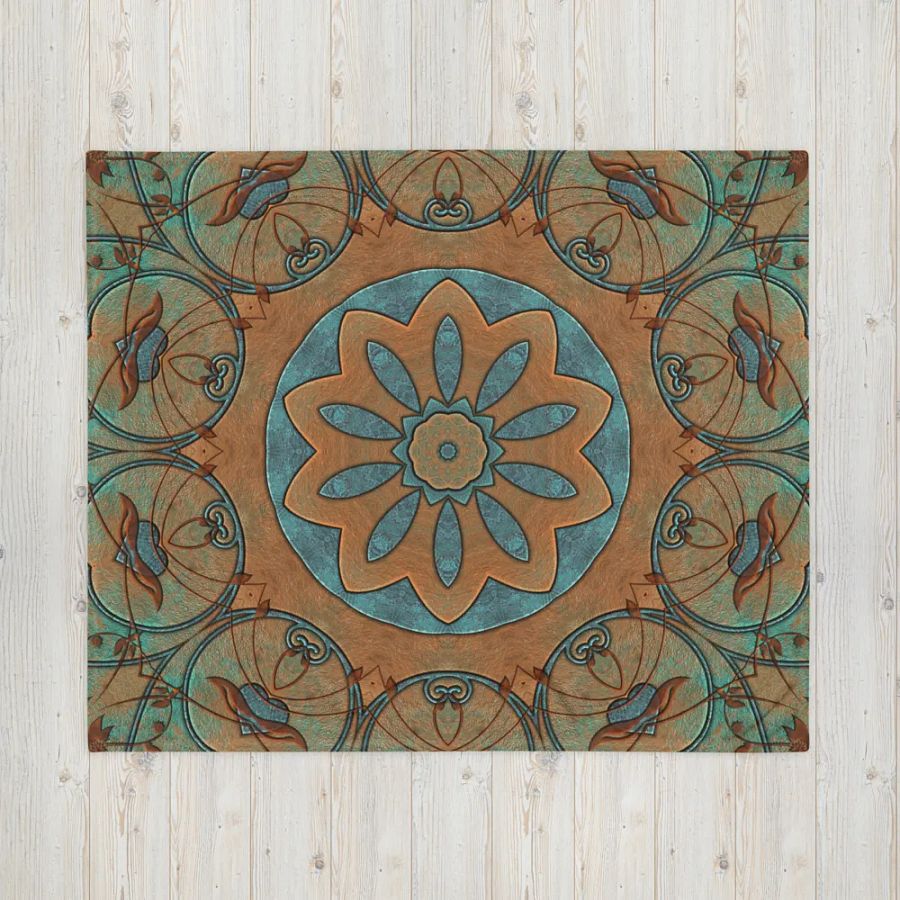 Copper Patina Kaleidoscope Throw Blanket product image (16)