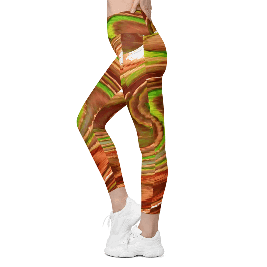 Abstract Swirling Earth Tones Lochan Water Reflections Ladies Leggings product image (7)