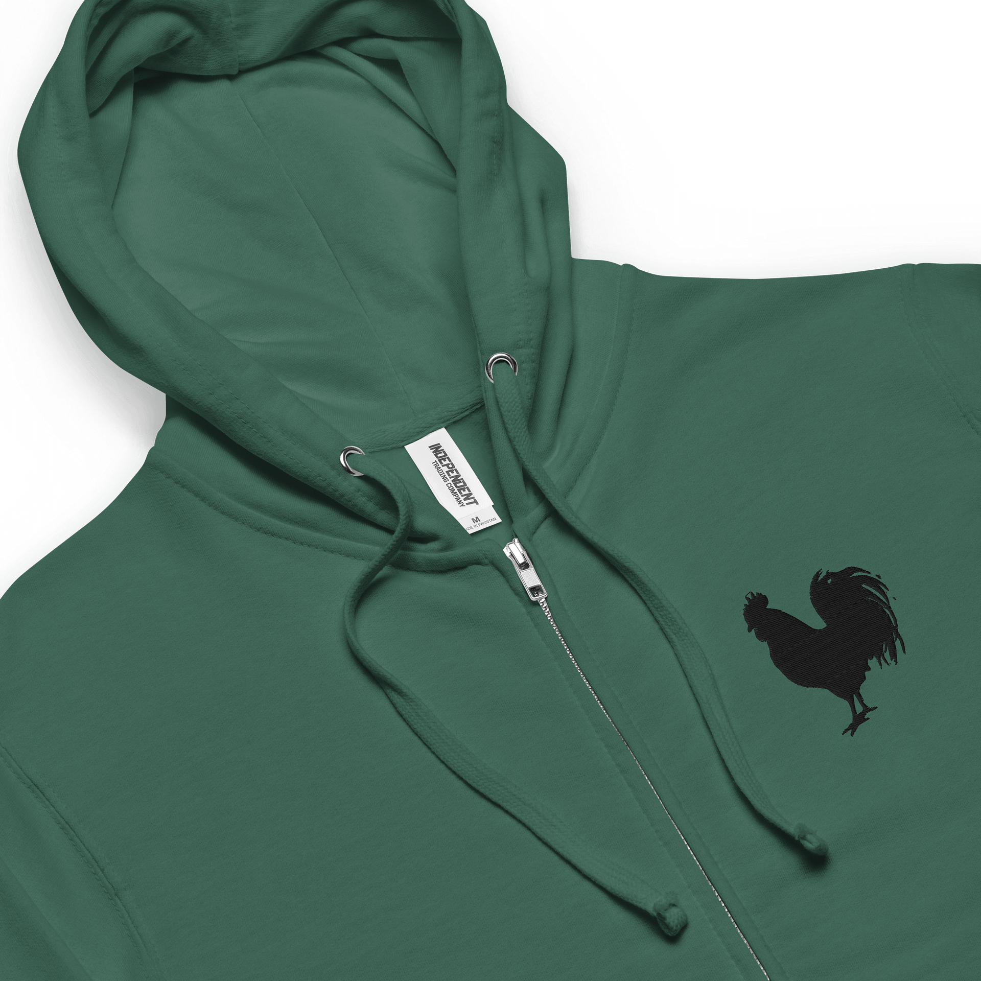 Embroidered Black Rooster Zip-Up Hoodie product image (27)