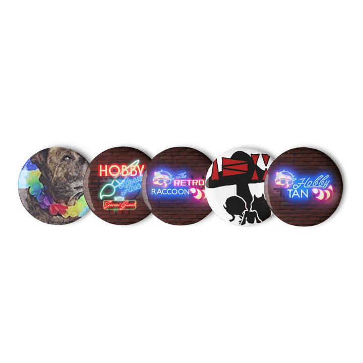 Retro Raccoon Button Bundle product image (1)