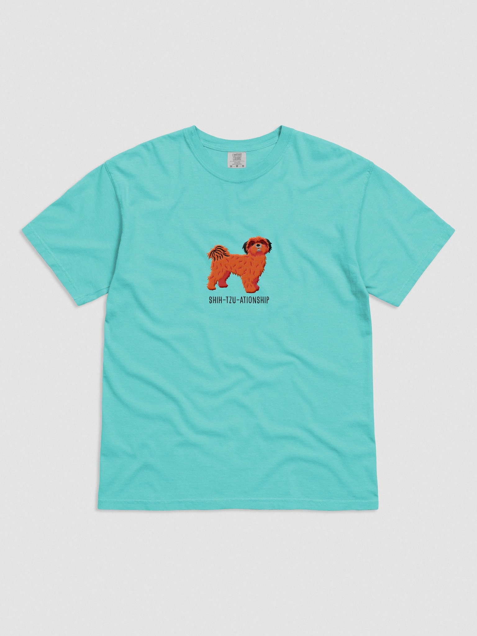 Shih-Tzu-ationship T-Shirt(Embroidered) of a Shih Tzu(Red) product image (4)