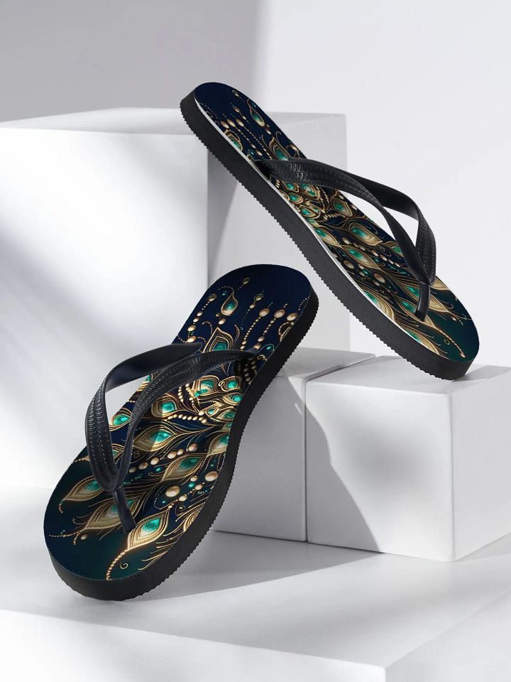 Peacock Elegance Custom Flip-Flops product image (2)