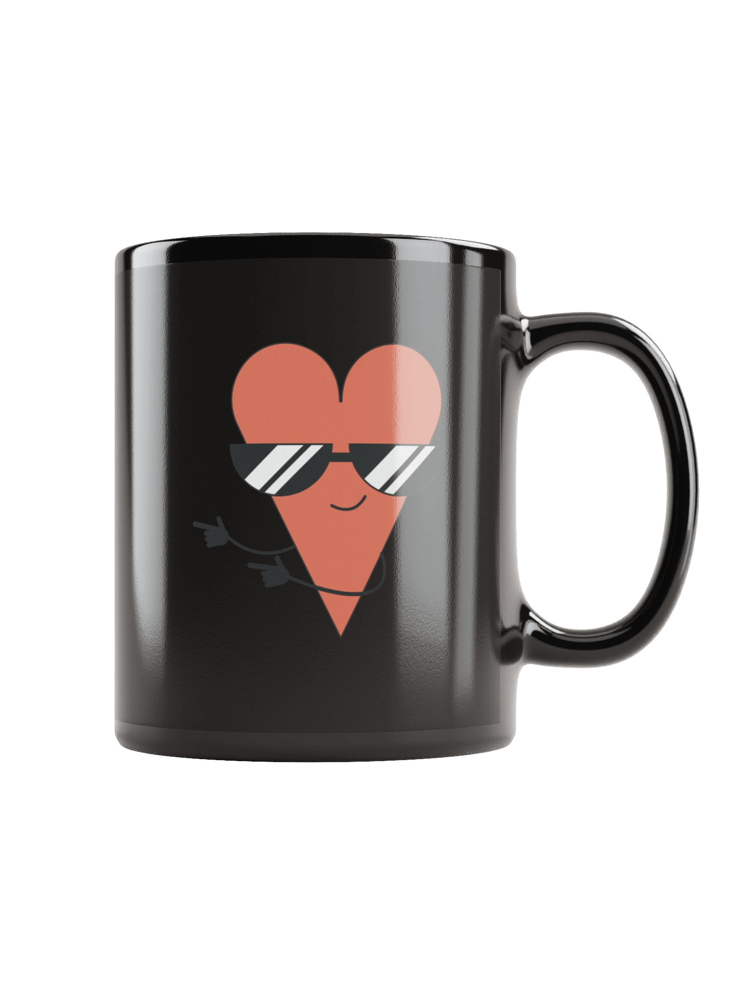Cool Heart with Sunglasses Black Coffee Mug product image (1)
