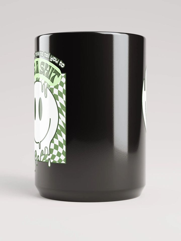 GIVE A SH*T black glossy mug product image (2)