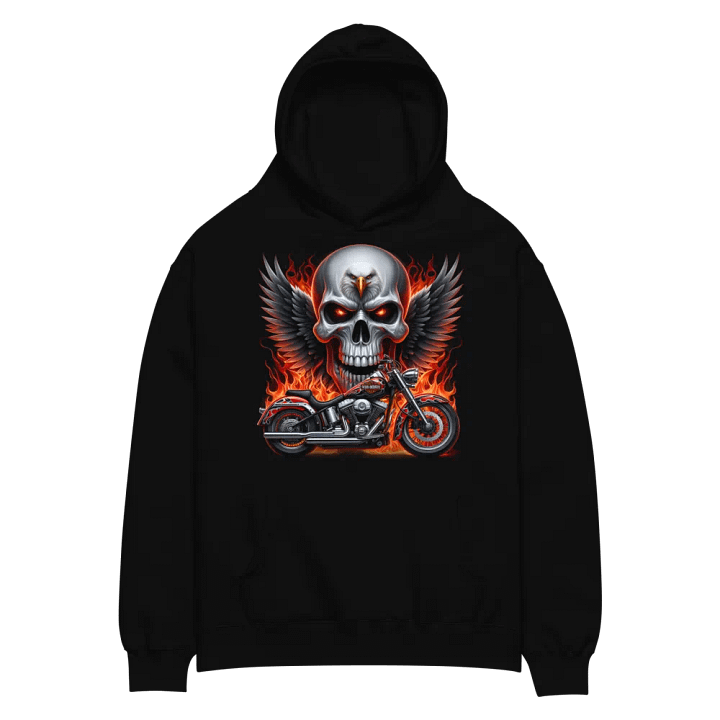 Eagle Skull Motorcycle Oversized Hoodie #21 product image (2)