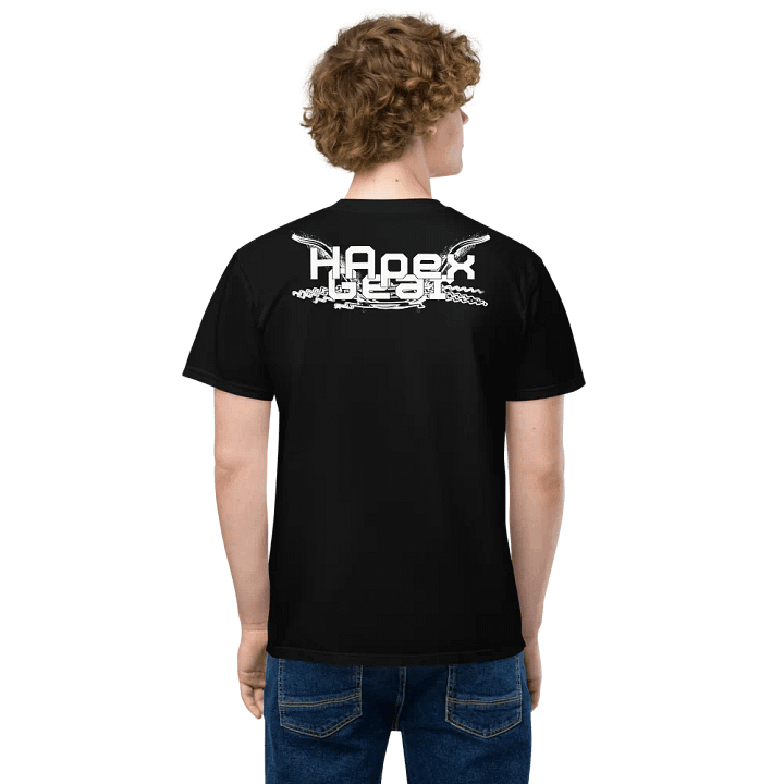 Unisex Garment-Dyed Pocket T-Shirt - White HApex Gear Black Logo product image (2)