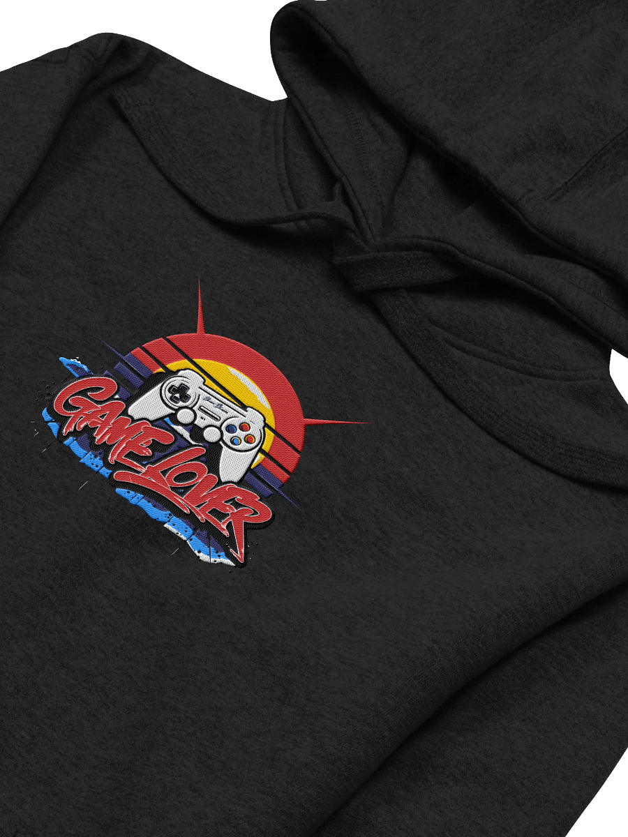 Retro Sunset Game Lover Center Embroidered Hoodie product image (2)