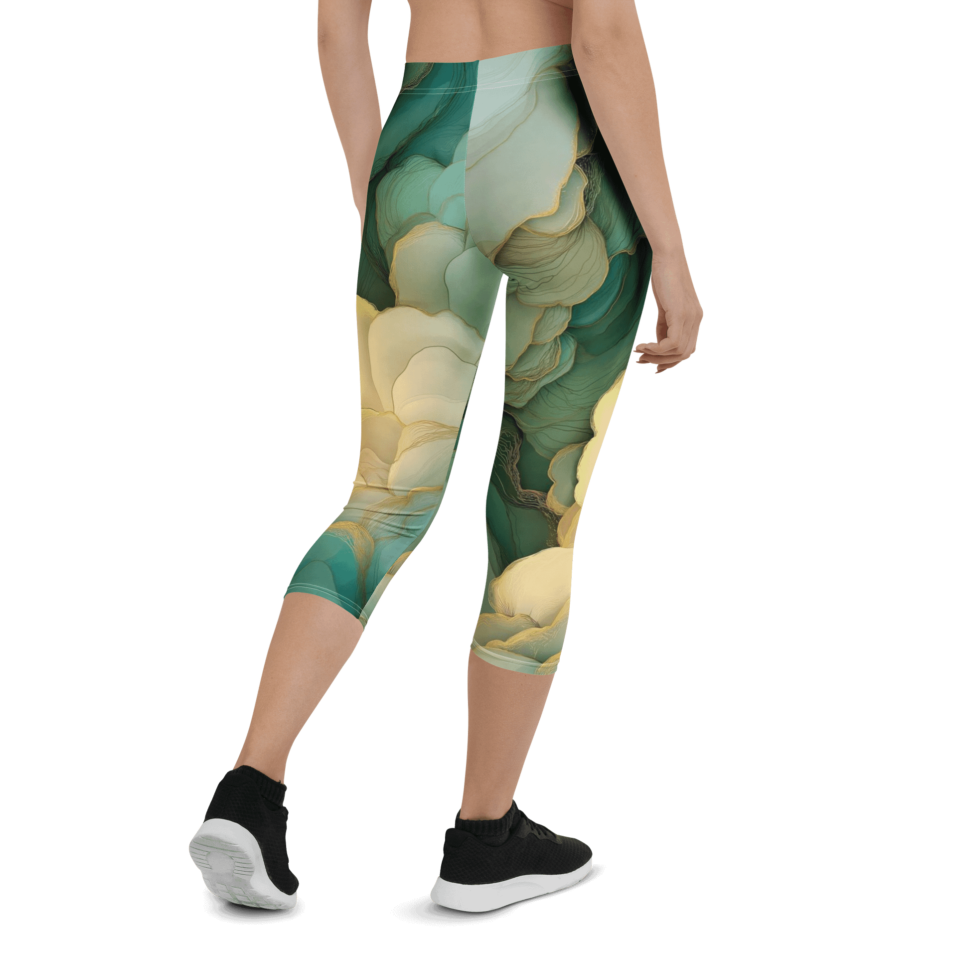 Abstract Floral Art Print Capri Leggings product image (2)