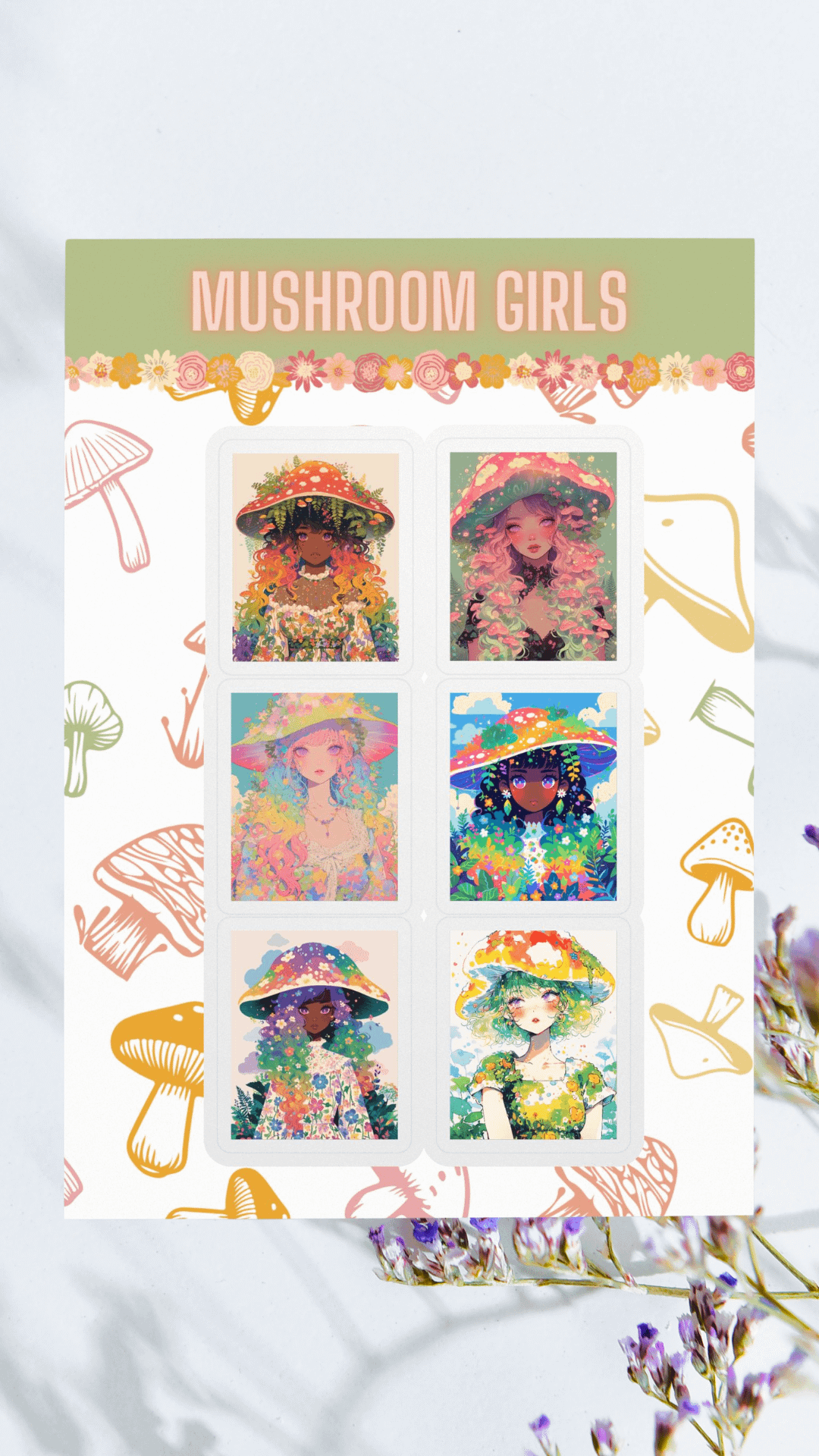 Mushroom Girls Sticker Sheet product image (1)