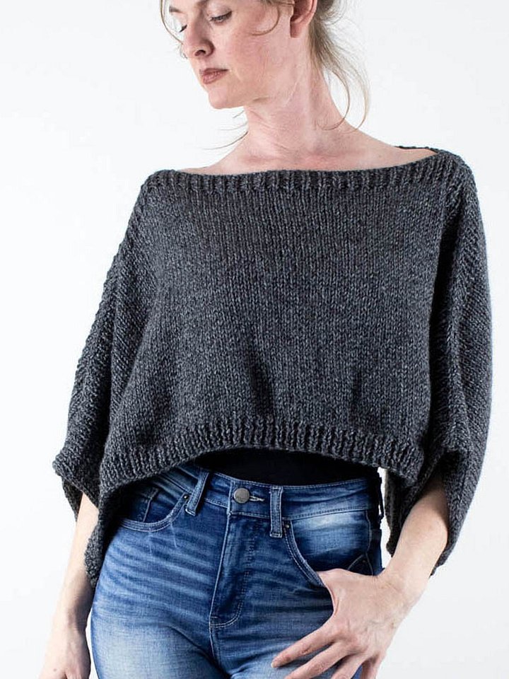 Rectangle Poncho Knitting Pattern - On the Go Worsted product image (1)