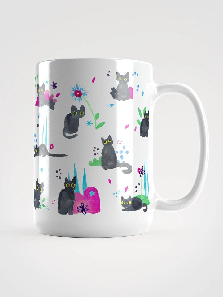 Derpy Floral Cat Fam Mug 15 oz product image (2)