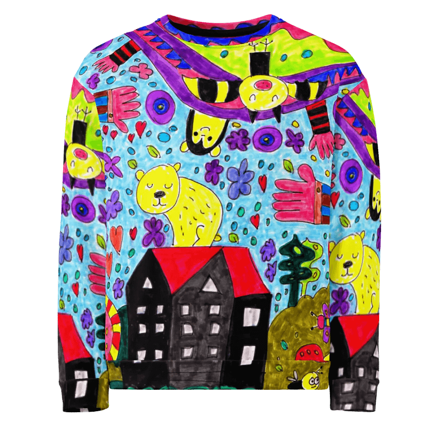 Abstract Vibrant Doodle Characters Unisex Sweatshirt product image (3)
