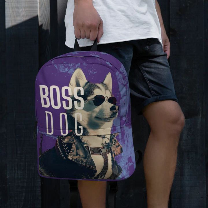 Siberian Husky Big Boss  All-Over Print Backpack product image (1)