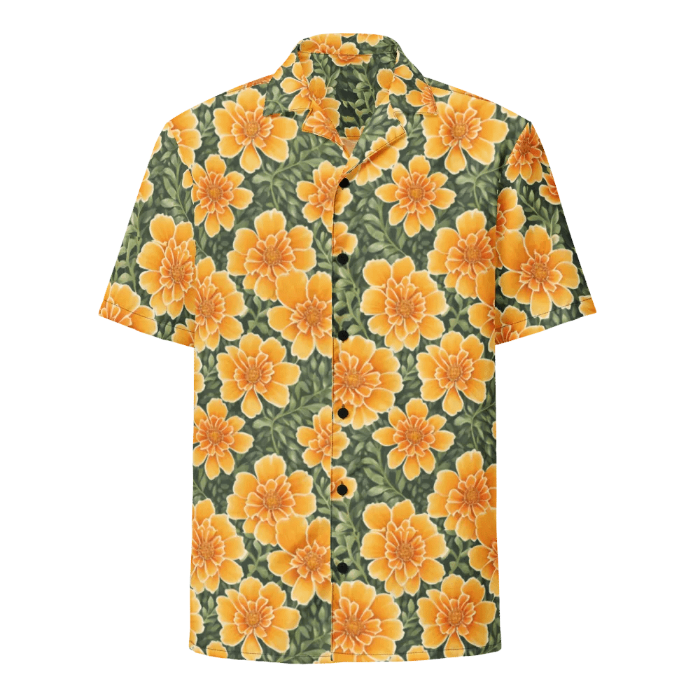 Floral Pattern Marigold Flowers Hawaiian Shirt product image (1)